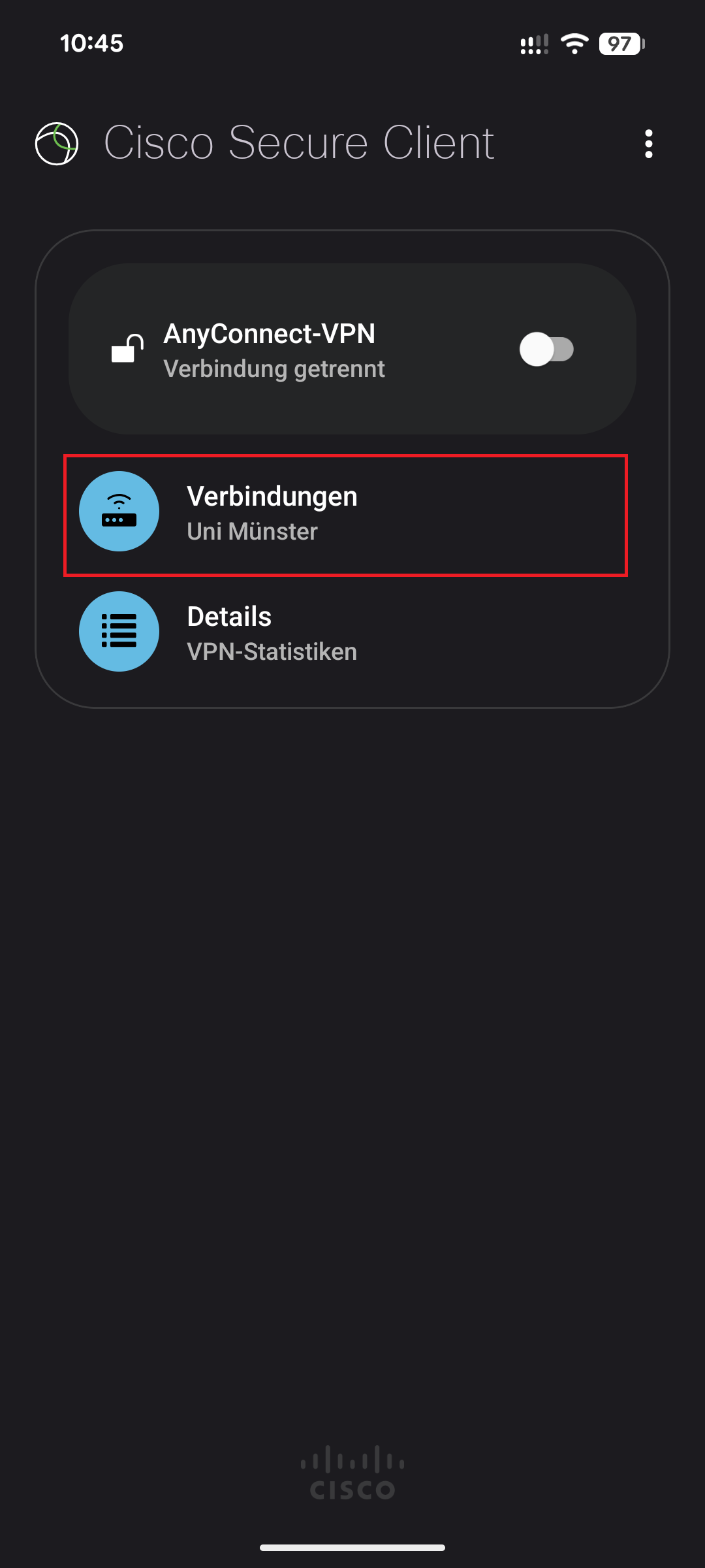 1. Verbindungen auswählen