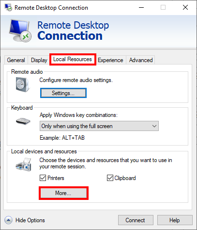 3. Settings: Local Resources