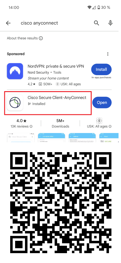 1. Download of the AnyConnect App