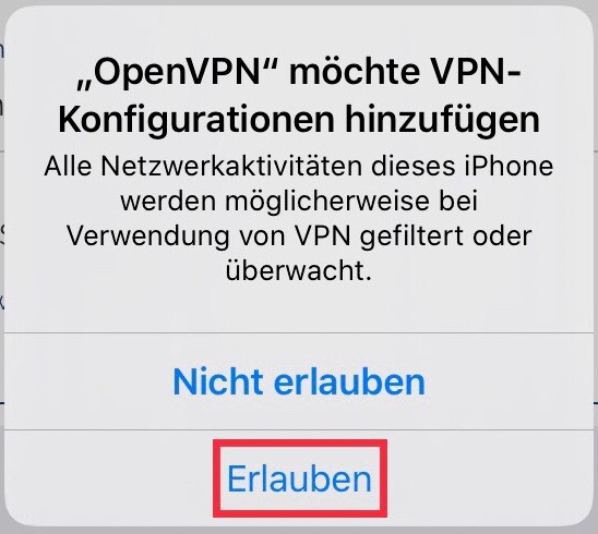 7. VPN-Konfiguration hinzufügen