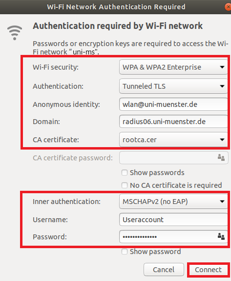 2. WiFi Security Settings