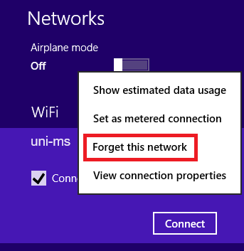 1. Remove the old WiFi Connections