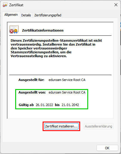 1. Download and Installation of the Certificate