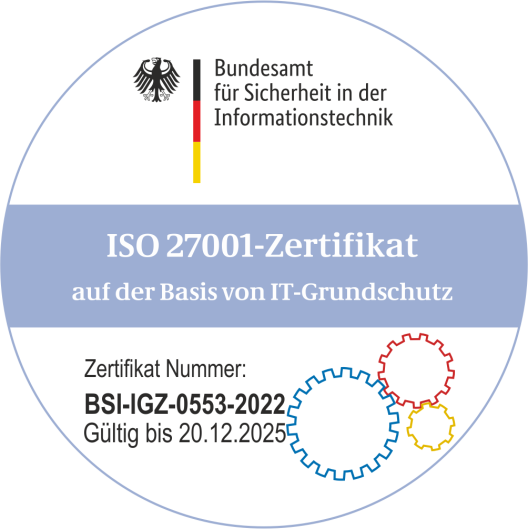 ISO 27001-Zertifikat auf der Basis von IT-Grundschutz (BSI)