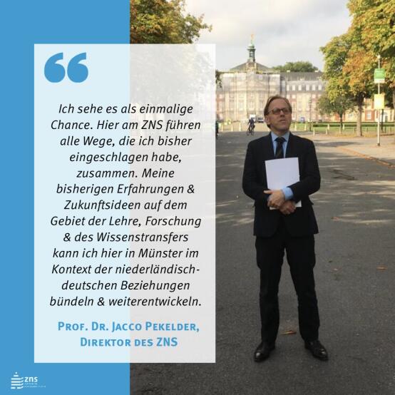 Prof. Dr. Jacco Pekelder, neuer Direktor des ZNS, vor dem Schloss Münster