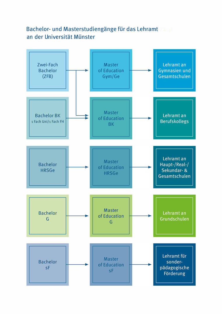 Bachelor- und Masterstudiengänge für das Lehramt an der Universität