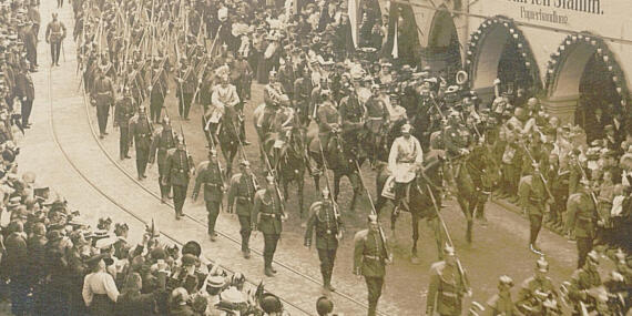 Kaisertage Muenster 1907, Parade auf dem Prinzipalmarkt