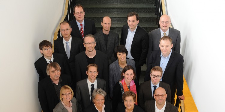 Das Rektorat begrüßte die neuen Professorinnen und Professoren.<address>&copy; WWU - Peter Grewer</address>