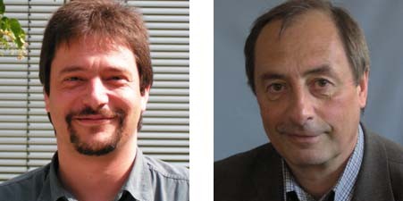Die Professoren Gerhard Wilde (links) und Ruslan Z. Valiev<address>© privat</address>