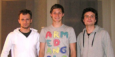 Die "Weitblicker" Timo Berse, Benedikt Höwedes und Cornelius Lahme (von links)<address>&copy; WWU - privat</address>