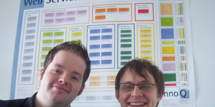 Thorsten Deelmann (links) und Martin Wilden haben mit ihrem Konzept die Jury überzeugt.<address>&copy; WWU - privat</address>