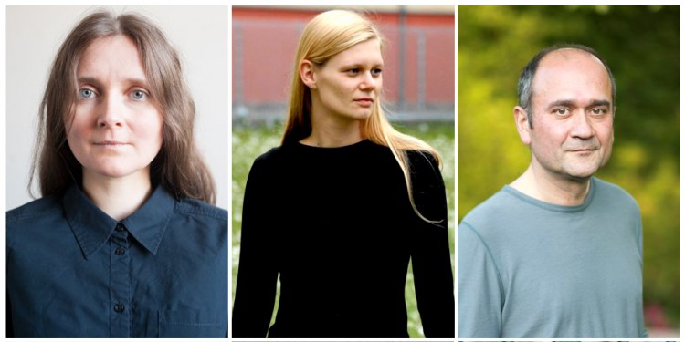 Marion Poschmann, Kerstin Preiwuß, Farhad Showghi (oben von links nach rechts), Sabine Scho, Martina Hefter, Monika Rinck (unten von links nach rechts)<address>&copy; Frank Mädler (Poschmann), Sascha Kokot (Preiwuß), g2-Baraniak (Showghi), Matthias Holtmann (Scho), Jan Kuhlbrodt (Hefter), Gene Glover (Rinck)</address>