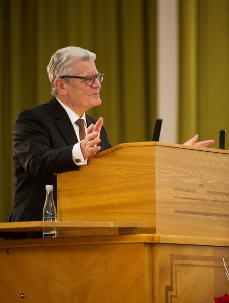 Im Anschluss widmete sich der frühere Bundespräsident in seiner Rede dem Thema Toleranz. © WWU - Peter Lessmann