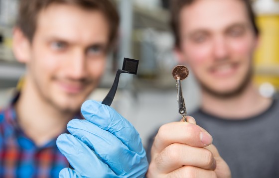 The optical microchips that the researchers are working on developing are about the size of a one-cent piece.<address>© WWU - Peter Leßmann</address>