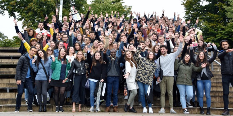 Around 370 exchange students start their academic studies at WWU.<address>© WWU - Sophie Pieper</address>
