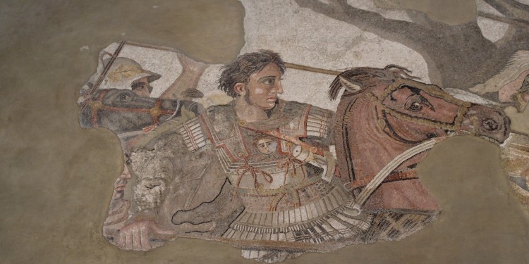 Ausschnitt aus dem sogenannten Alexandermosaik (Archäologisches Nationalmuseum Neapel)<address>© WWU - Jonas Derichs</address>