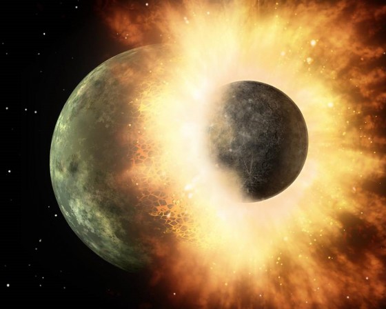 The earth was hit by a protoplanet 4.425 billion years ago.<address>© NASA/JPL/Caltech</address>