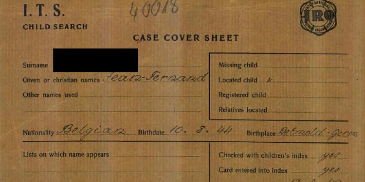 In working on individual cases, the researchers use the so-called Children’s Register in the International Tracing Service set up by the Allies in 1948.<address>© Arolsen Archives – International Center on Nazi Persecution</address>