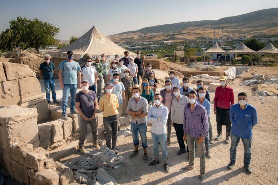 The excavation team worked on a basilica in south-eastern Turkey under corona conditions.<address>© Markus Heim</address>