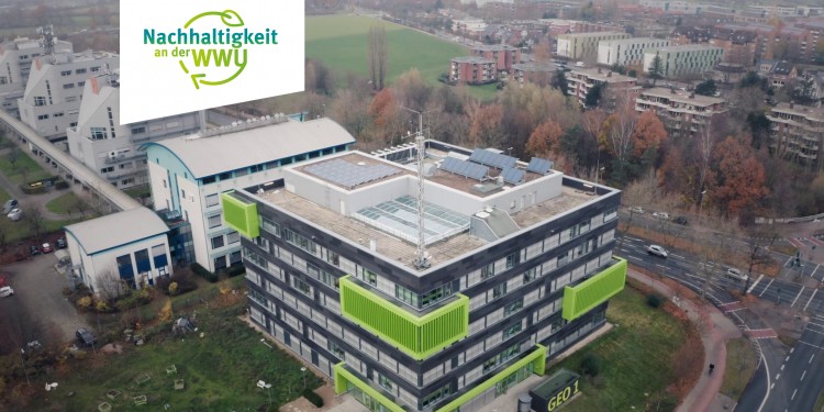 Das GEO1-Gebäude an der Heisenbergstraße gilt als besonders nachhaltig.<address>© WWU - Malte Papenfuss</address>
