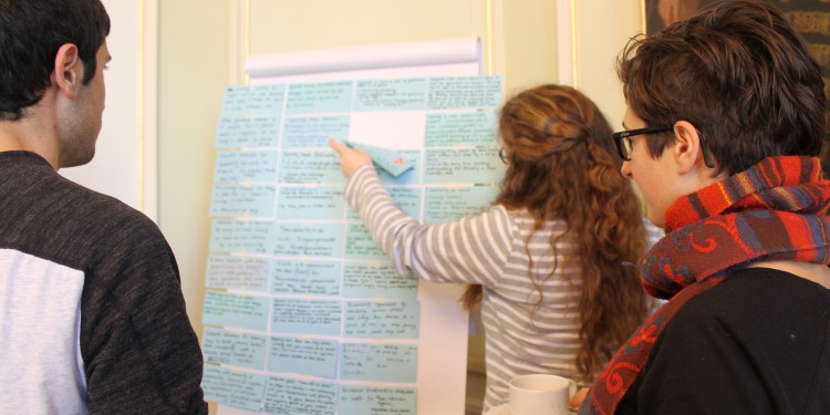 Bei einem Workshop sammelten die Teilnehmer Ideen zum Thema Biodiversität.<address>© WWU - Laura Cárdenas Krenz</address>