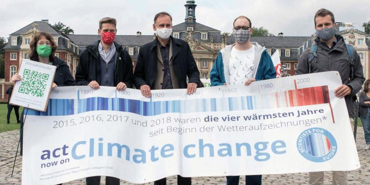 Die Ortsgruppe Münster der Initiative „Scientists for Future“ setzt sich mit verschiedenen Aktionen und Projekten für mehr Nachhaltigkeit ein.<address>© Privat</address>