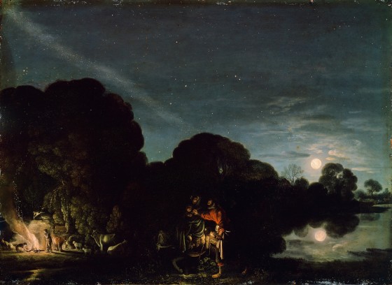 Der Mond als Motiv zieht sich durch die visuellen Künste: Adam Elsheimers kleines Gemälde "Flucht nach Ägypten" (München, Pinakothek) aus dem Jahr 1609.<address>© Wikimedia Commons</address>
