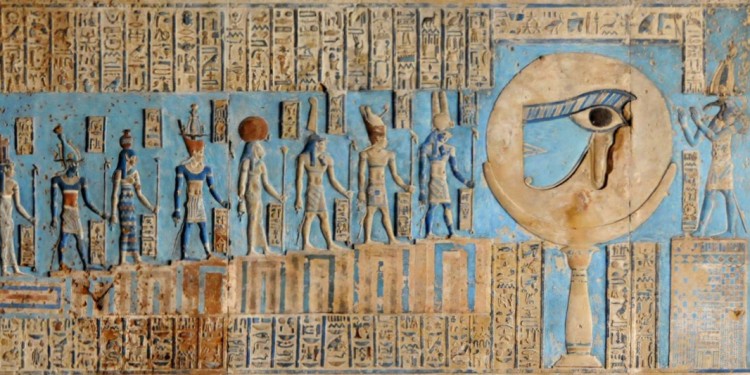 Symbolik statt Alltagsgegenstand: Die „Mondtreppe“ an der Decke der Vorhalle des Tempels von Dendara in Ägypten stammt aus dem 1. Jahrhundert nach Christus.<address>© privat</address>