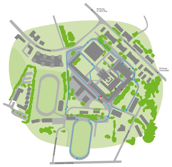 Der neue Kurs des Leonardo-Campus-Run.<address>© WWU - Hochschulsport</address>