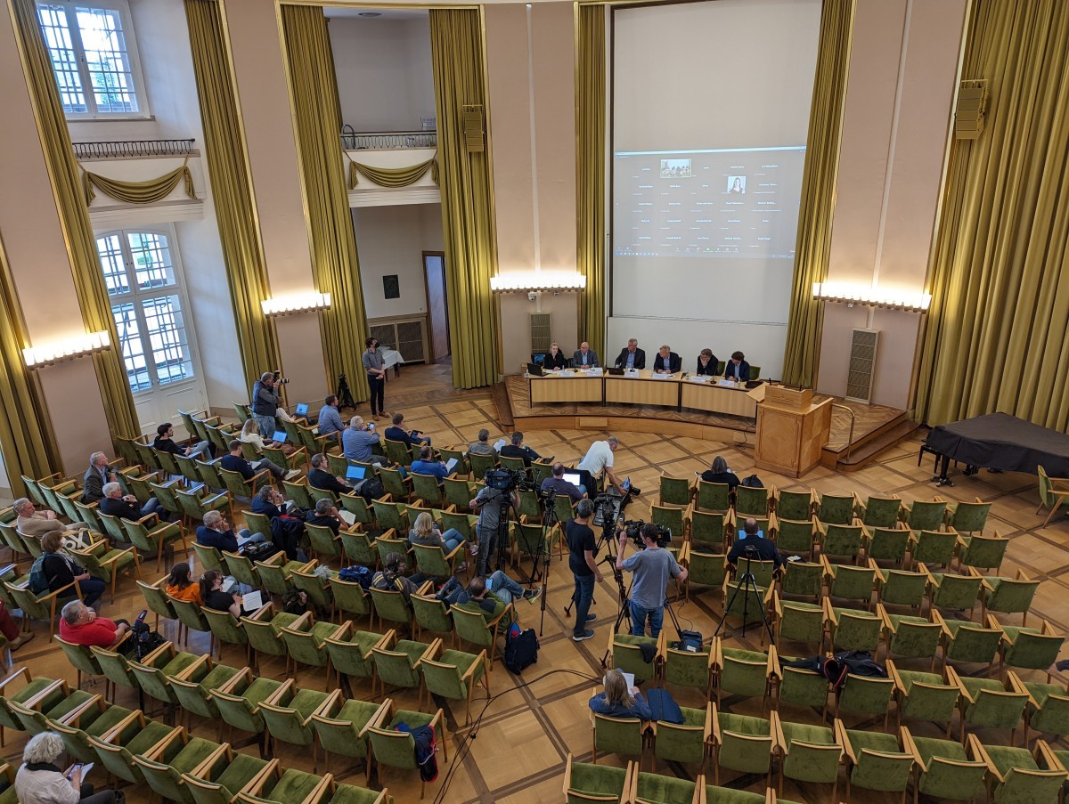 Press conference in the Schloss-Aula © WWU - JS