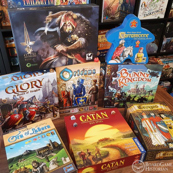 Es gibt zahlreiche Brettspiele, die sich mit dem Mittelalter befassen.<address>&copy; Boardgame Historian</address>