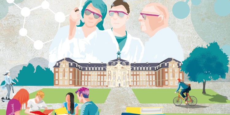 In addition to excellent research activities, such as publication achievements and third-party funding activities, outstanding teaching and transfer activities characterise the respective profile and potential areas.<address>&copy; WWU - Robert Matzke</address>