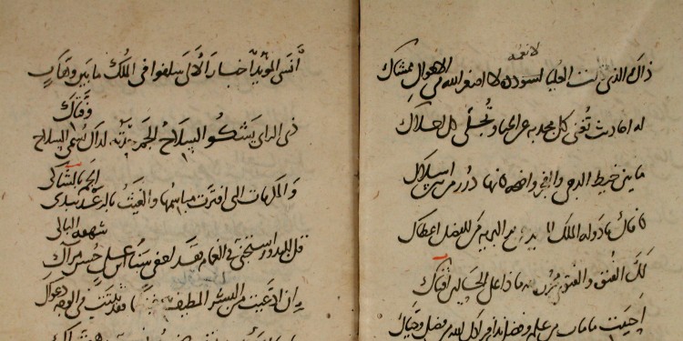 Ob die Handschrift Ibn Nubatahs schön ist, darüber ist sich das Projektteam aus Münster nicht einig. Aber sie ist individuell und wiedererkennbar.<address>© WWU - Thomas Bauer</address>