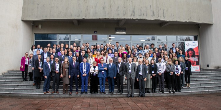 Vice-Rector Prof Dr Michael Quante (front row, left) met with numerous representatives of the universities in the Ulysseus Alliance.<address>© Ulysseus</address>