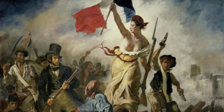 Das Gemälde „Die Freiheit führt das Volk“ des französischen Malers Eugène Delacroix ist eine Ikone der (französischen) Freiheitsbewegung. Es verarbeitet die Barrikadenkämpfe der Julirevolution im Jahr 1830 in Paris – eine kurze, aber heftige und gewalttätige Auseinandersetzung zwischen den Bürgern und der Obrigkeit.<address>&copy; Eugène Delacroix, Die Freiheit führt das Volk, 1830, Public domain, via Wikimedia Commons</address>