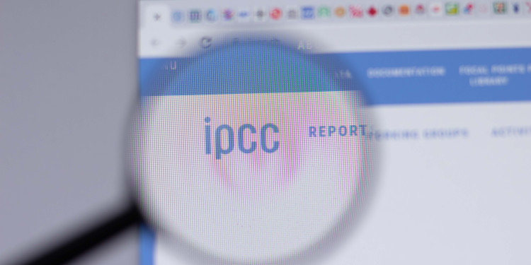 Das Bild zeigt ein Browserfenster, in dem eine Lupe das Wort IPCC groß hervorhebt.<address>© stock.adobe.com - Postmodern Studio</address>