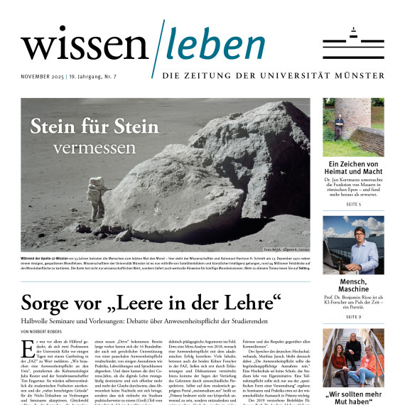Titelseite der wissen|leben Nr. 7, 5. November 2025<address>© Uni MS</address>