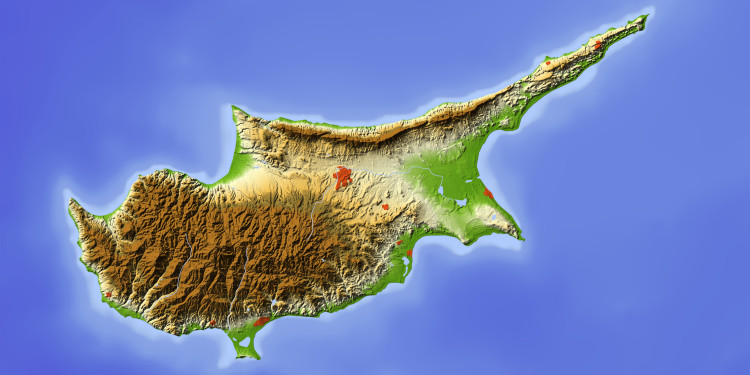 The geopolitical location of Cyprus is prominent. Geographically, the island state belongs to Asia; politically, it is firmly placed in Europe.<address>© stock.adobe.com - Arid Ocean</address>