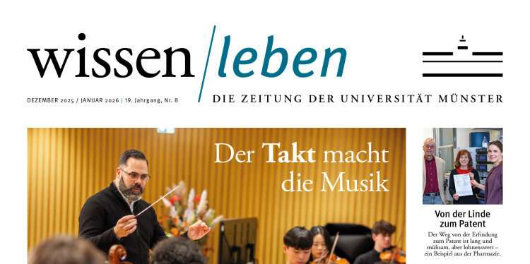 Titelseite der wissen|leben Nr. 8, 10. Dezember 2025<address>© Uni MS</address>