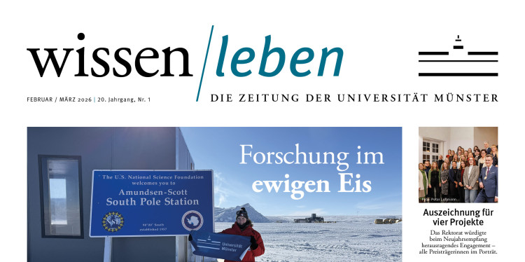 Titelseite der wissen|leben Nr. 1, 4. Februar 2026<address>&copy; Uni MS</address>