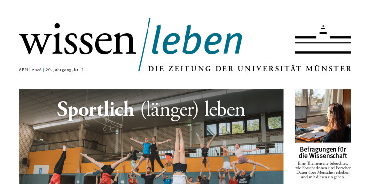 Titelseite der wissen|leben Nr. 2, 1. April 2026<address>&copy; Uni MS</address>