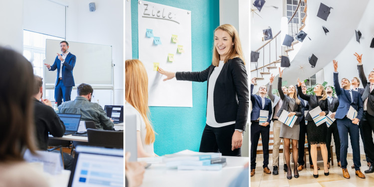 Das Portfolio der Professional School umfasst 15 berufsbegleitende Masterstudiengänge, 17 Zertifikatskurse sowie zahlreiche Seminare.<address>&copy; Julian Meyer / Christopher Steinweg</address>