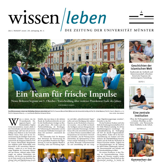 Titelseite der wissen|leben Nr. 5, 22. Juli 2026<address>&copy; Uni MS</address>