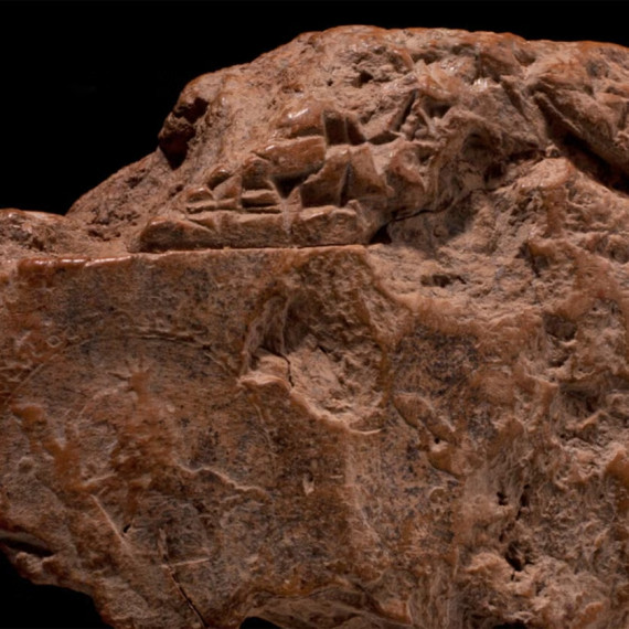 The photo shows the Assyrian King List.<address>&copy; The British Museum and the Cuneiform Digital Library Initiative</address>